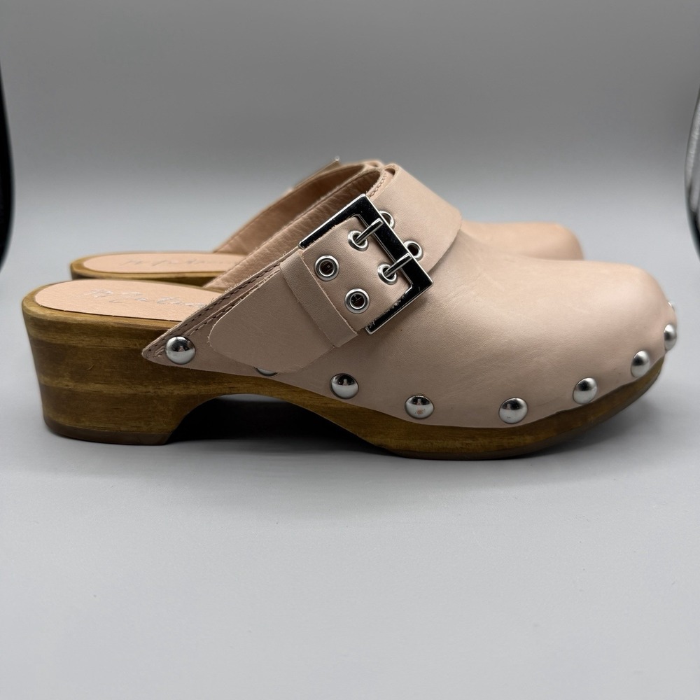 Matisse London Clog Size‎ 7M Dusty Pink Leather Chunky Wooden Platform Studded